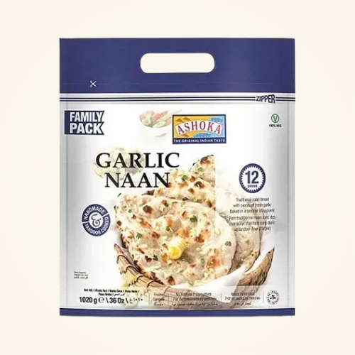 Ashoka Garlic Naan Family Pack 12pcs 1.02kg