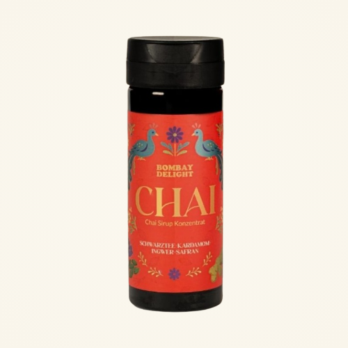Bombay Delight Safran Chai Sirup - Assam Schwarztee, Kardamom, Ingwer, Safran 270ml