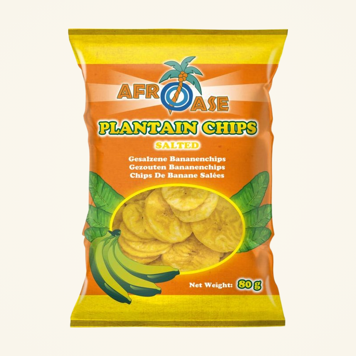Afroase Plantain Chips Salted 80g
