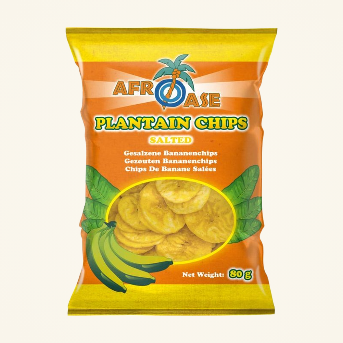 Afroase Plantain Chips Salted 80g