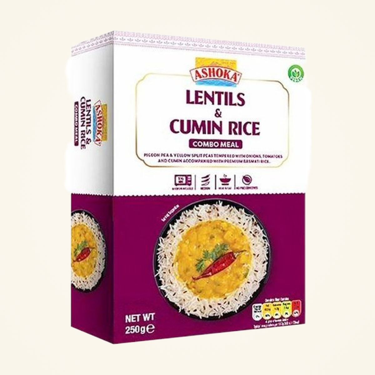 Ashoka Instant Lentils & Cumin Rice 250g
