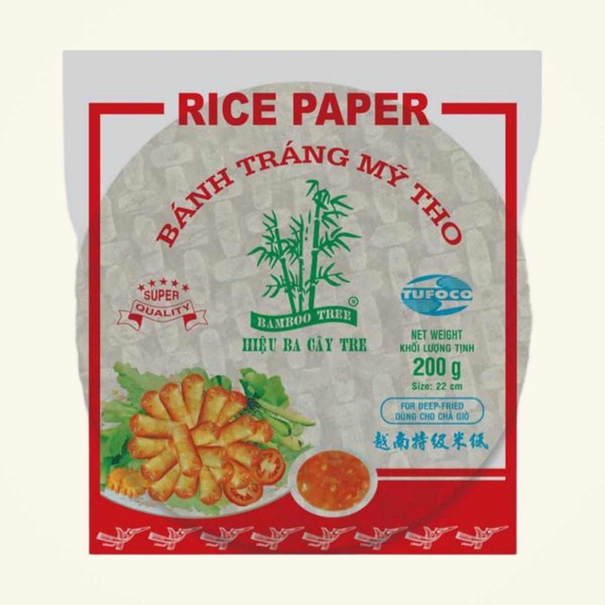 Bamboo Tree Rice Paper Spring Roll Round 22cm 200g