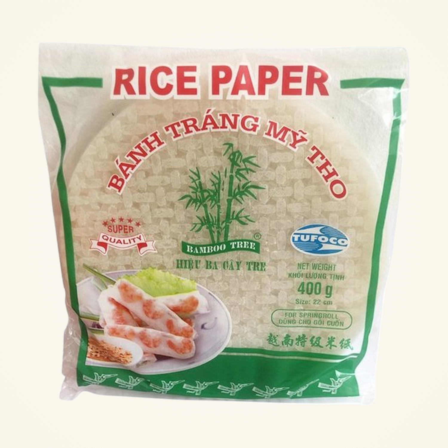 Bamboo Tree Rice Paper Summer Roll Square 22cm 400g