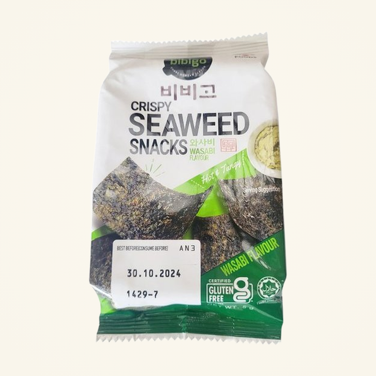 Bibigo Seaweed Snack Crispy Wasabi 5g