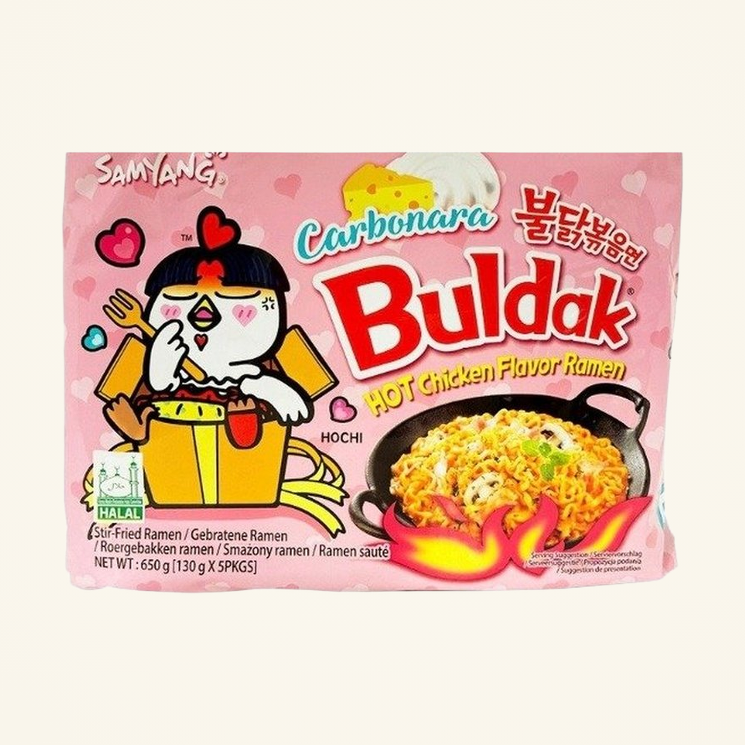 Buldak Carbonara Hot Chicken Flavour Ramen 5 Pack 650g