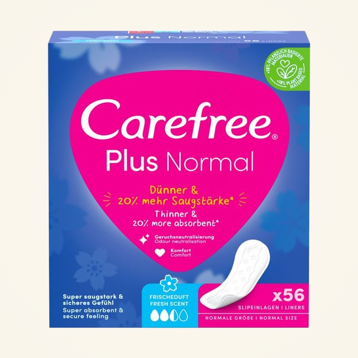 Carefree Slipeinlagen Plus Normal Frischeduft 56pc