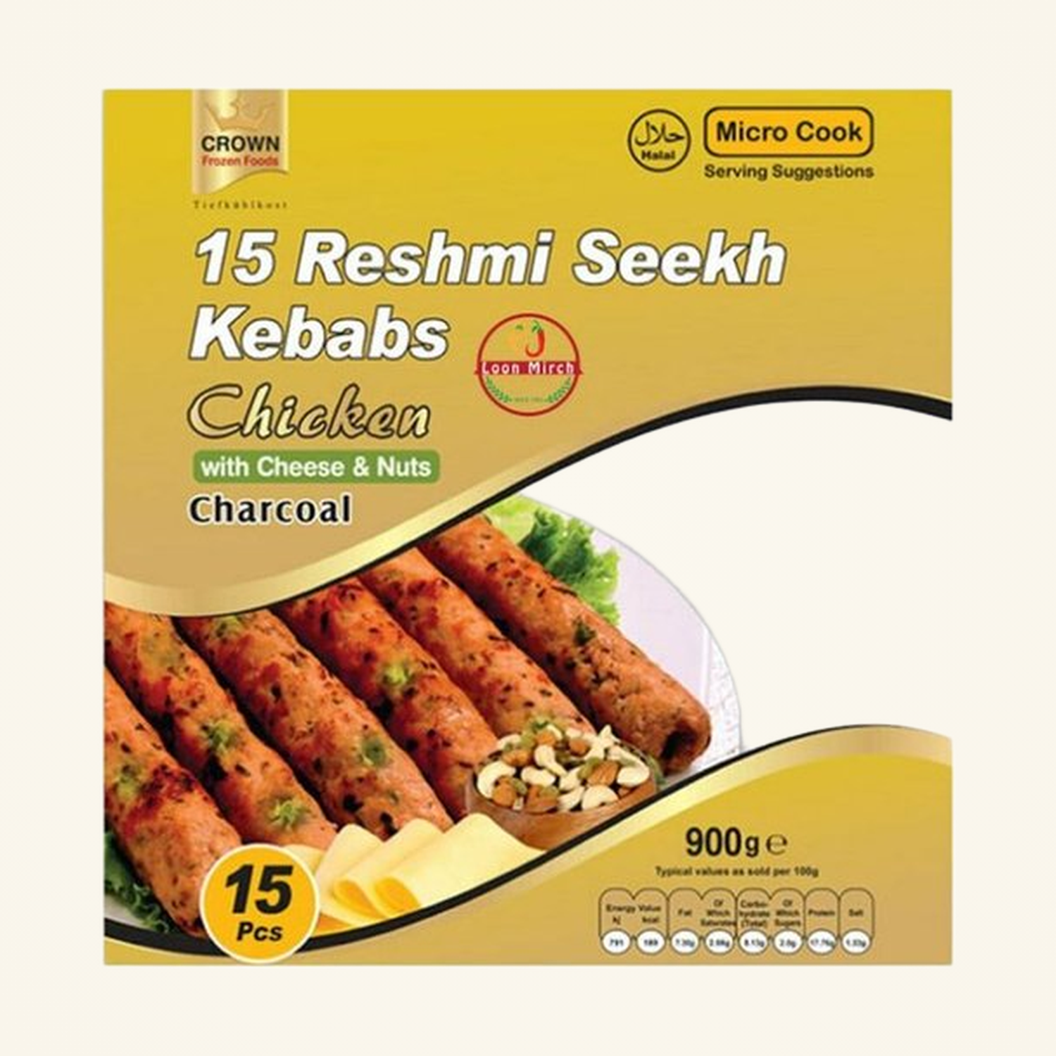 Crown Reshmi Kebab Chicken 15pcs 1kg