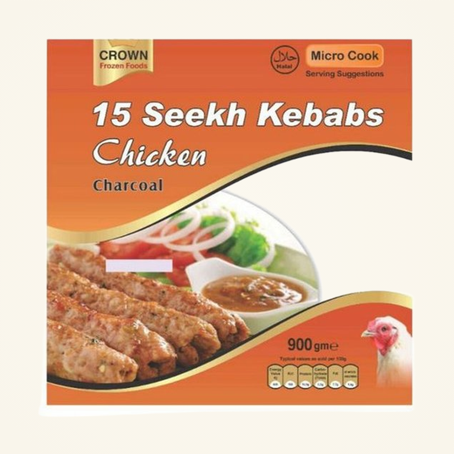Crown Seekh Kebab Chicken - 15pcs - 1kg