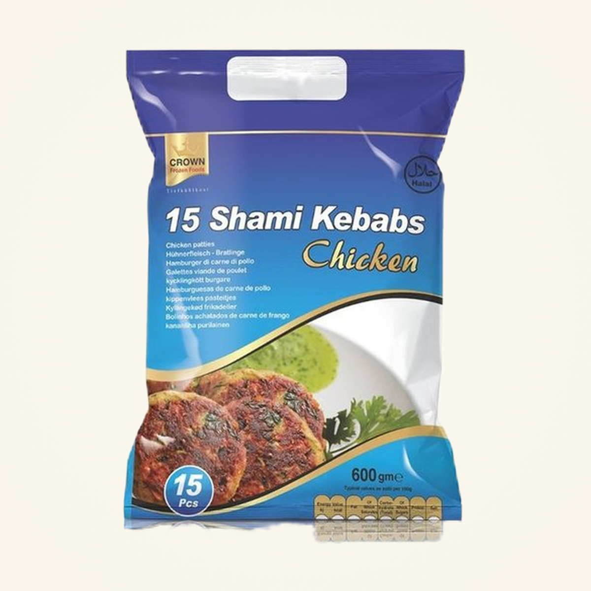 Crown Shami Chicken Kebab 15pcs 750g