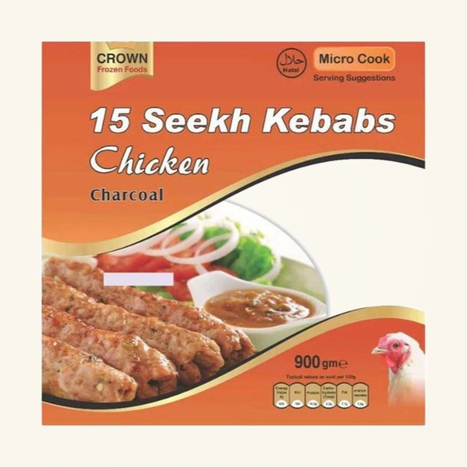 Crown Special Seekh Kebab Chicken 15pcs 1kg