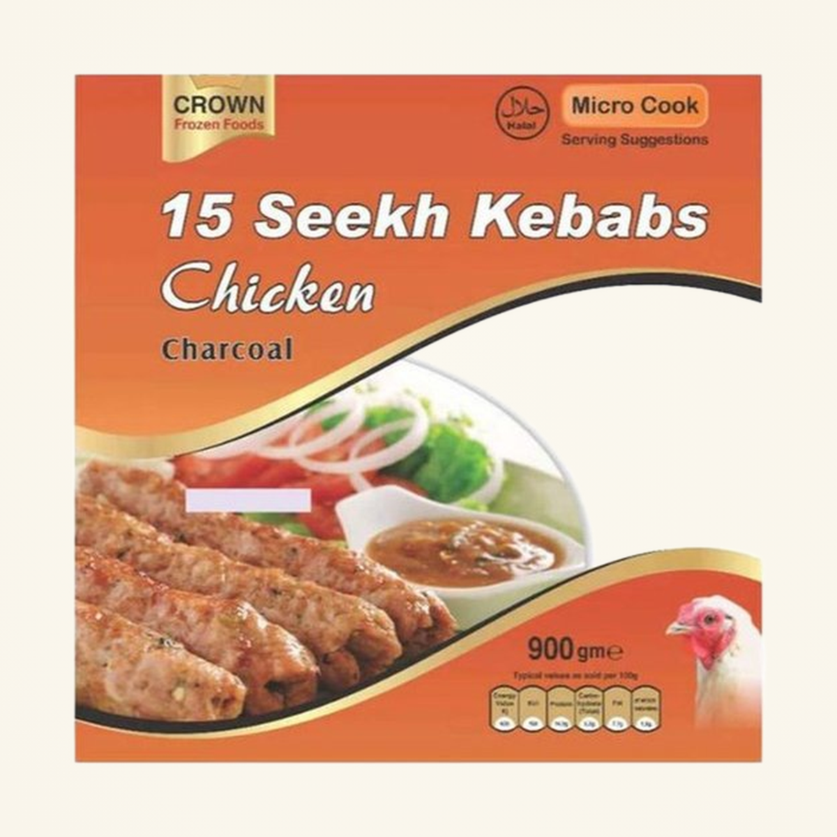 Crown Special Seekh Kebab Chicken 15pcs 1kg