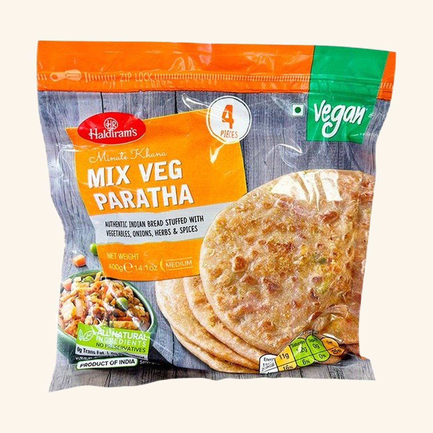 Haldiram's Mix Veg Paratha 400g