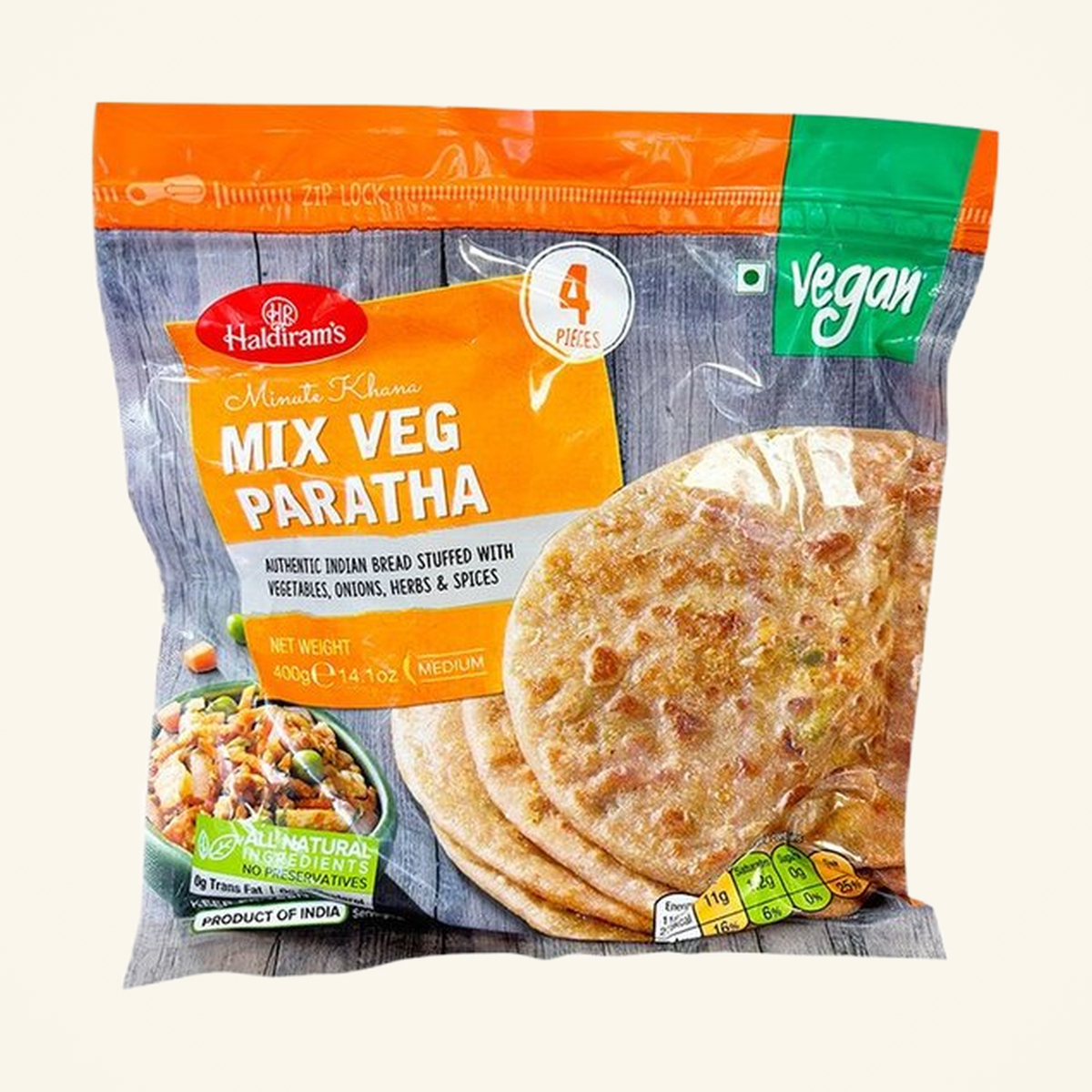 Haldiram's Mix Veg Paratha 400g