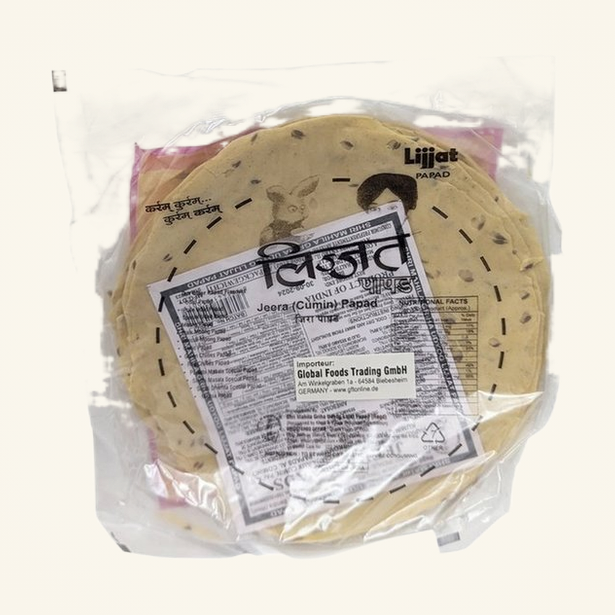 Lijjat Jeera Papad 200g