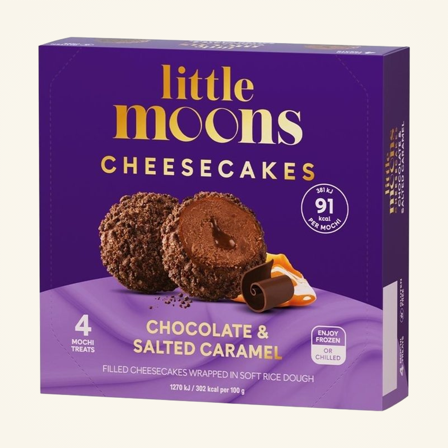 Little Moons Mochi Ice Choc-Salted Caramel Cheesecake 120g