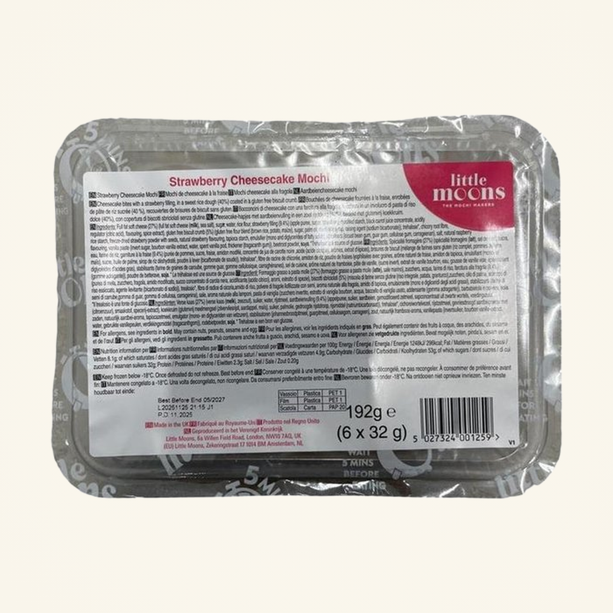 Little Moons Mochi Ice Cream Strawberry Cheesecake Fs 192g