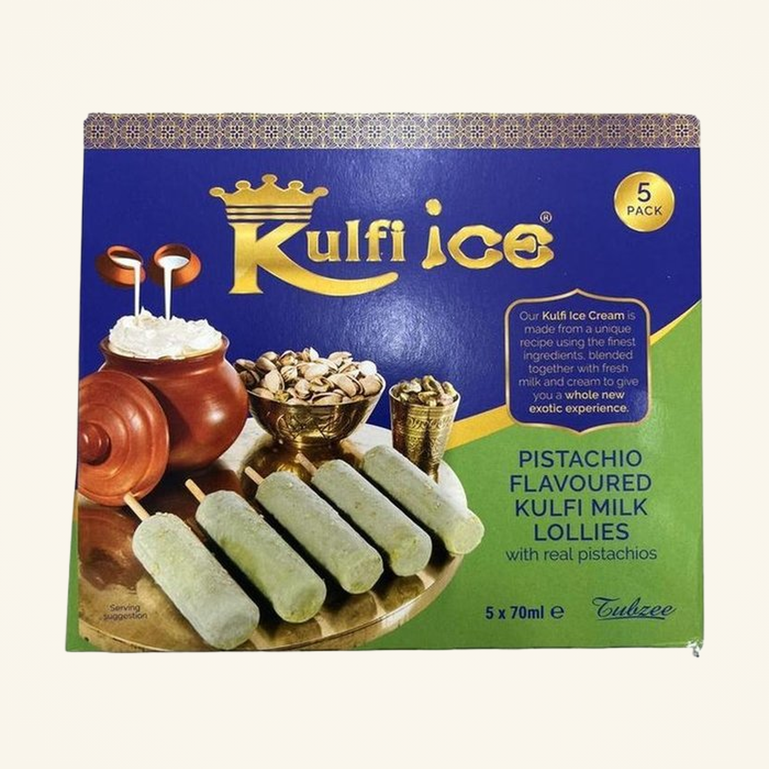 Tubzee Kulfi Ice Cream Pistachio 5x70ml