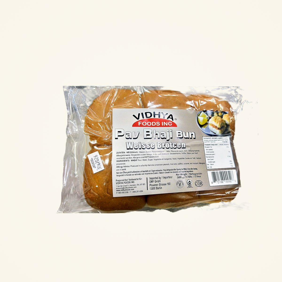 Vidhya Pav Bhaji Bun (Pack Of 12) 500g