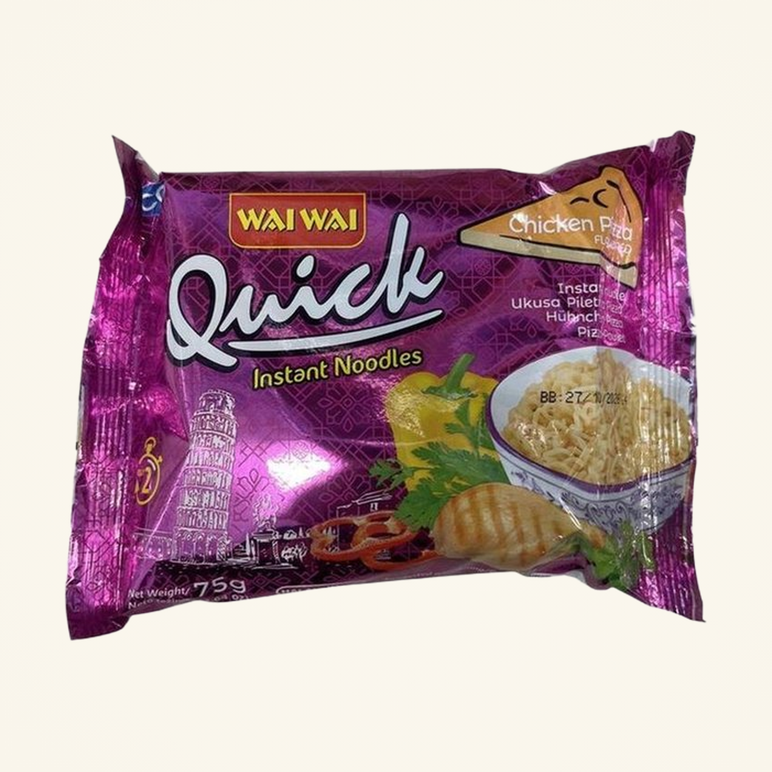 Wai Wai Instant Noodles Chicken Pizza 75g