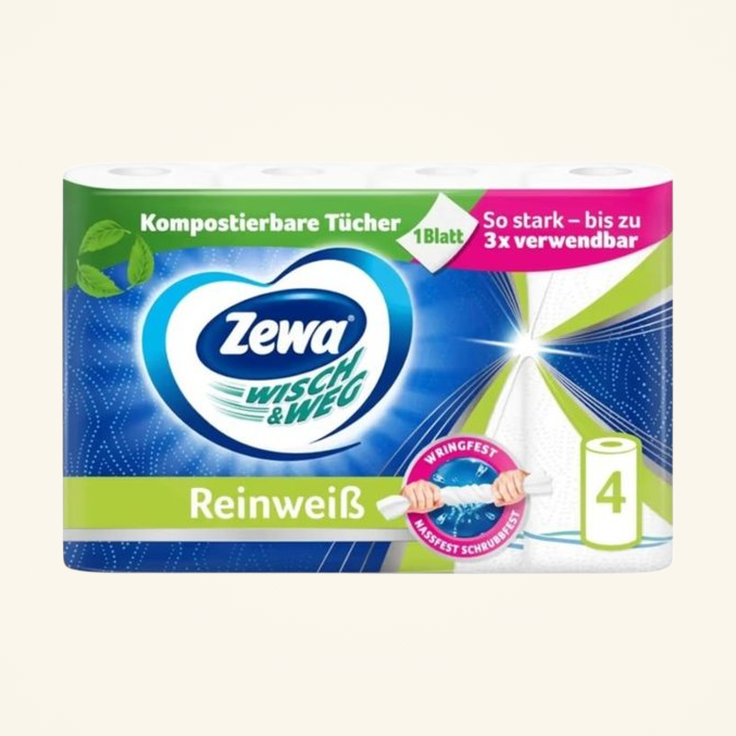 Zewa Wisch & Weg Reinweiß 4 Rollen
